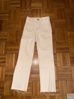 Zara Cream Straight-Leg Jeans